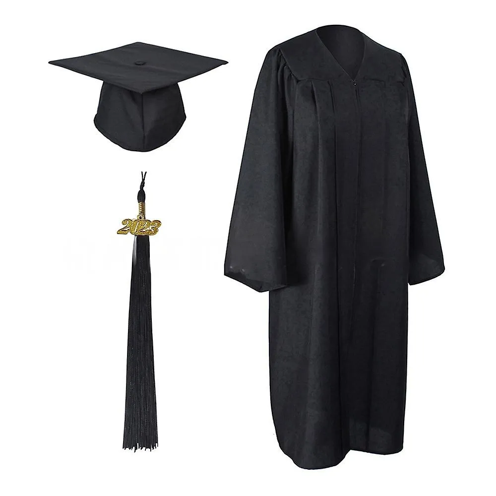Vestido de graduación para adultos y gorra con borla para el disfraz de bachillerato y universitario 2023