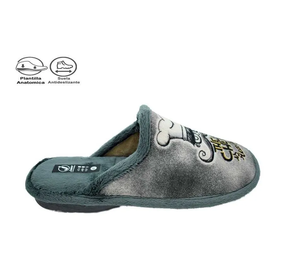 ZAPATILLA CÓMODA THE CHEF GRIS PANTUFLA PISO BIORELAX ANTIDESLIZANTE