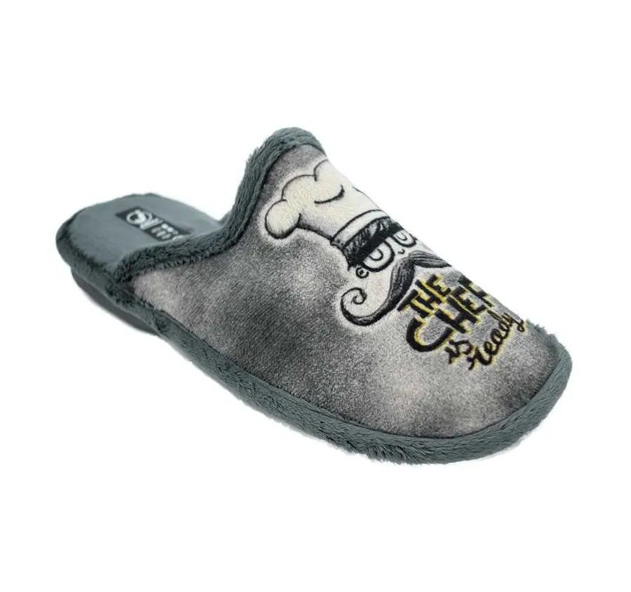 ZAPATILLA CÓMODA THE CHEF GRIS PANTUFLA PISO BIORELAX ANTIDESLIZANTE